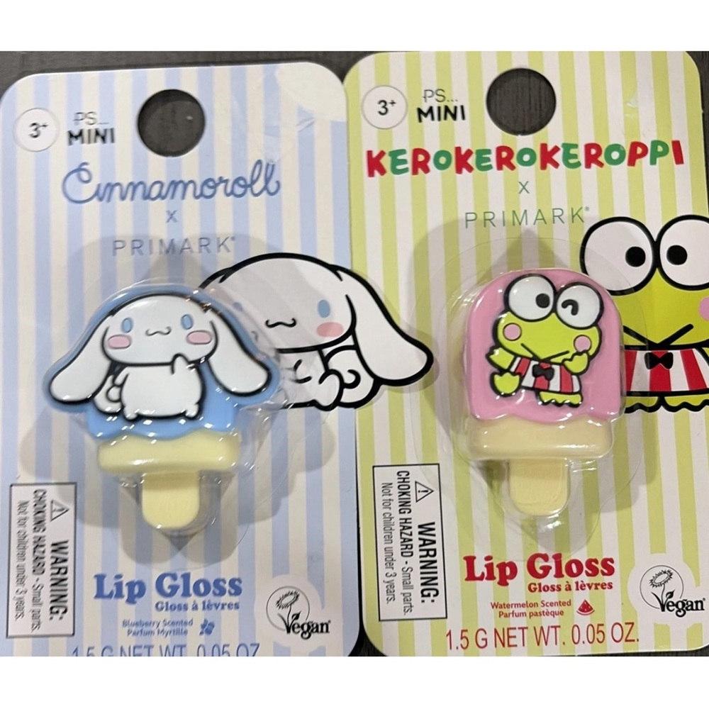 Primark Cinnamoroll and Kerokerokeroppi Lip Gloss Duo